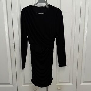 Elegant Long Sleeve Black Dress